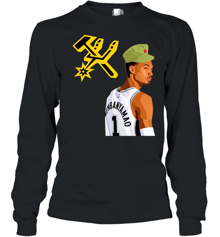 Victor Wembanyama Wemby Mao Communist Red Star Military Hat Basketball Long Sleeve Tee