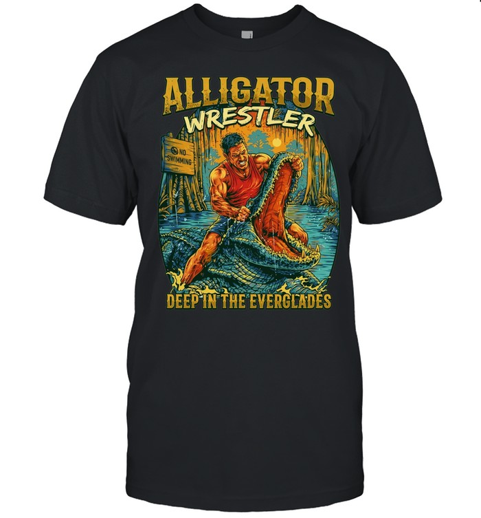 Alligator Wrestler Deep in the Everglades Unisex T-Shirt