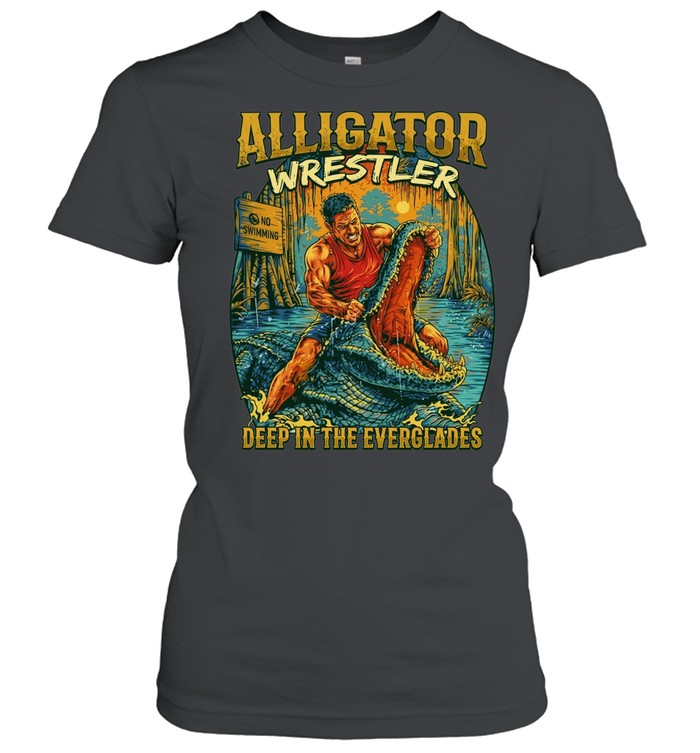 Alligator Wrestler Deep in the Everglades Women T-Shirt
