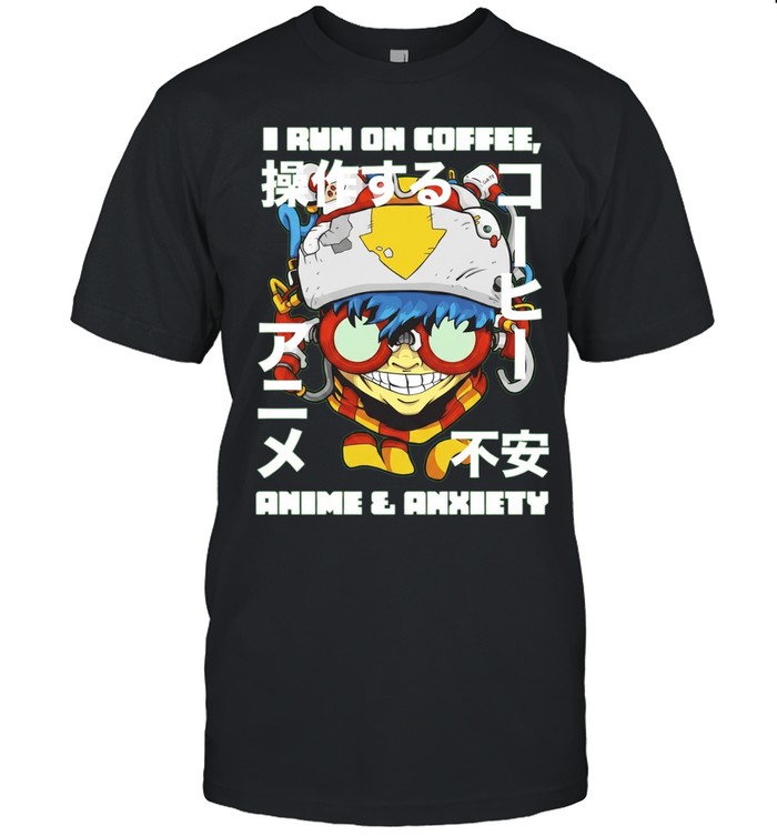 Cyberpunk Gamer I run on coffee anime and anxiety Unisex T-Shirt
