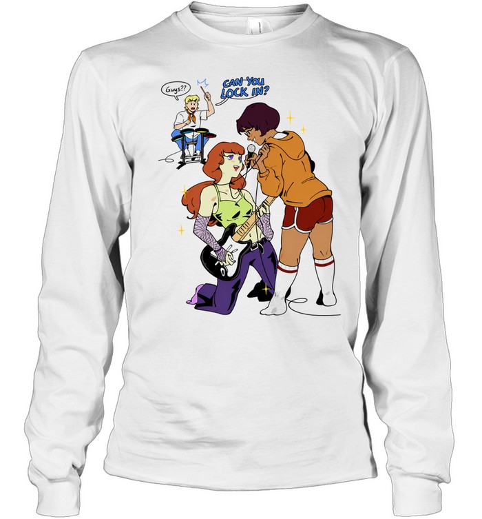 Daphne Blake Velma Dinkley Fred Jones Scooby Doo Can you lock in Guys Long Sleeve Tee