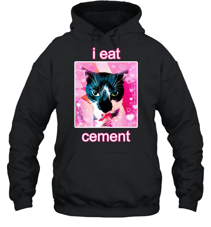 I eat cement cat internet meme Hoodie