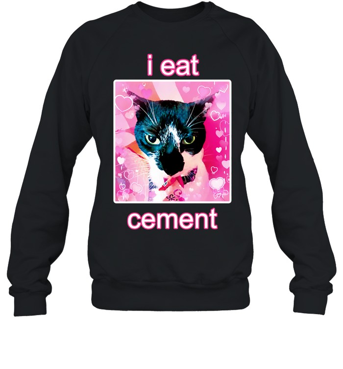 I eat cement cat internet meme Sweatshirt