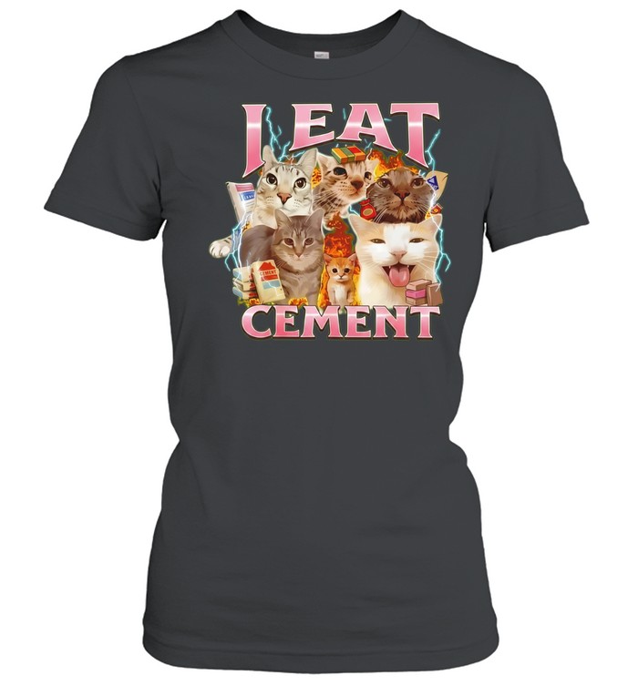 I Eat Cement Cats Internet Humor Fire Lightning Storm Women T-Shirt