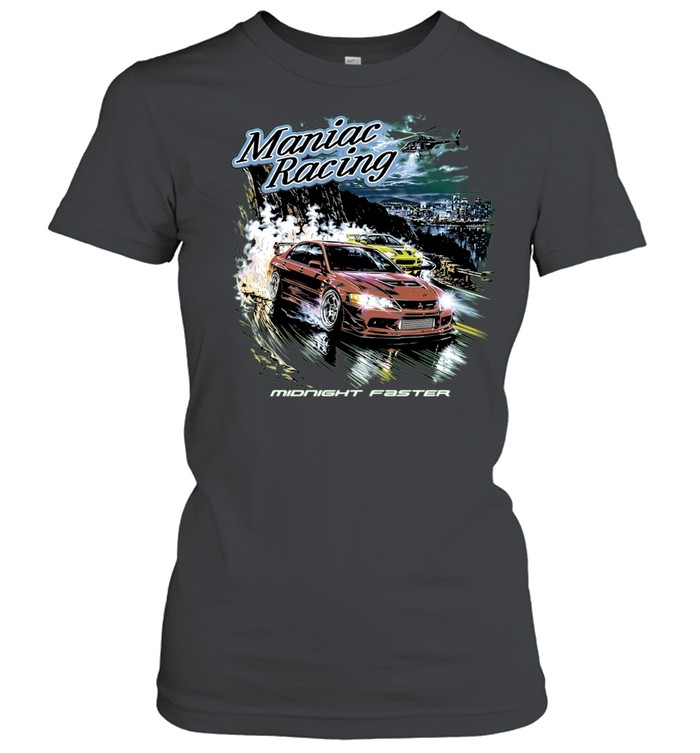 Maniac Racing Midnight Faster drift car Women T-Shirt