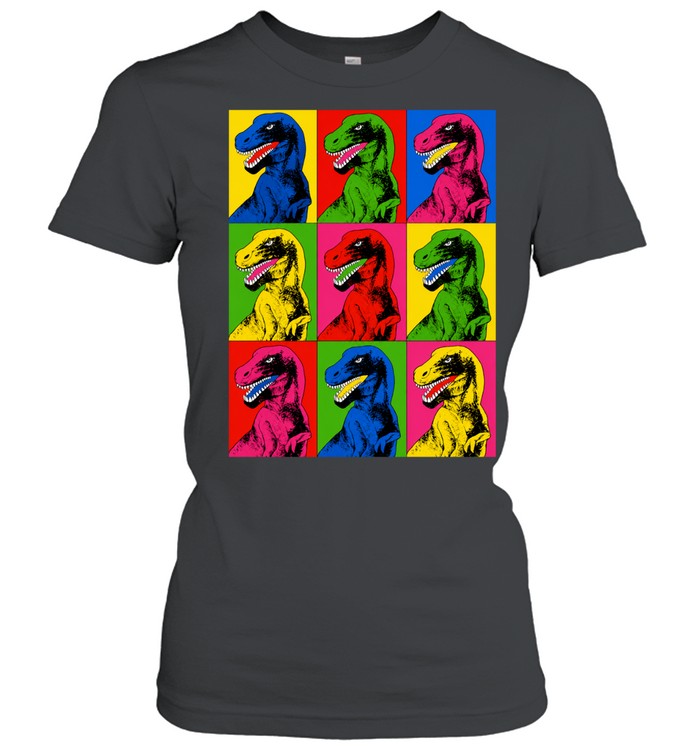 Pop Art T-Rex Dinosaur colorful tyrannosaurus Women T-Shirt