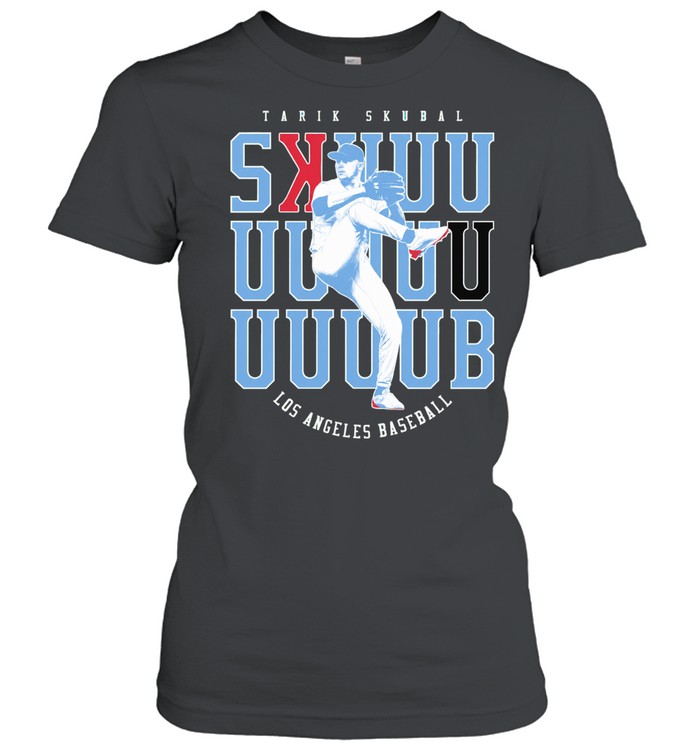 Tarik Skubal Los Angeles Dodgers stretched letters pitching Women T-Shirt