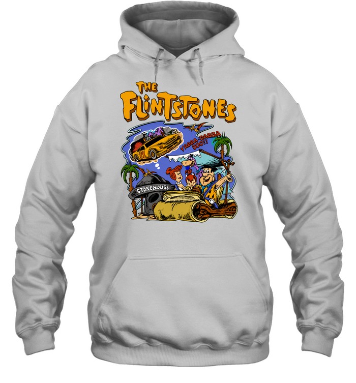 The Flintstones Cartoon Characters Driving Car Yabba Dabba Doo Stonehouse Hoodie