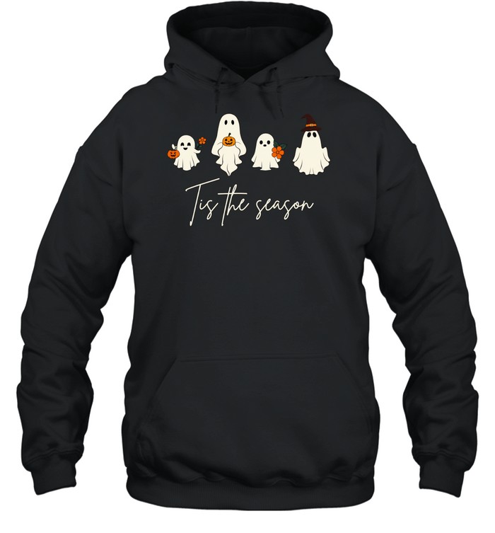 Tis The Season Cute Ghost Halloween Hoodie