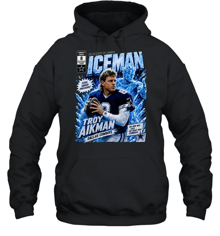 Troy Aikman Dallas Cowboys comic book iceman quarterback legend football Hoodie