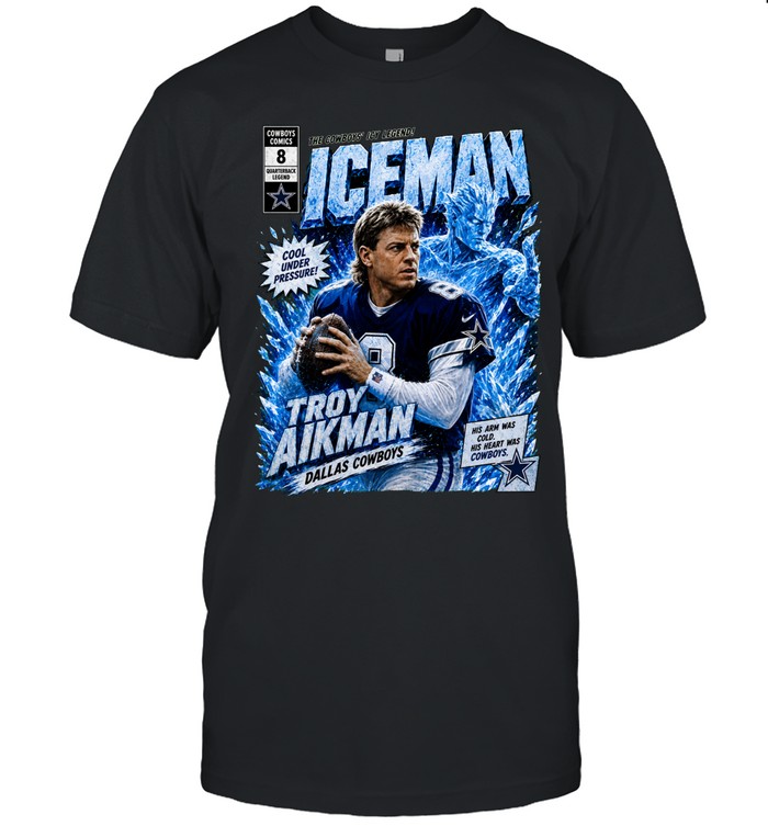 Troy Aikman Dallas Cowboys comic book iceman quarterback legend football Unisex T-Shirt